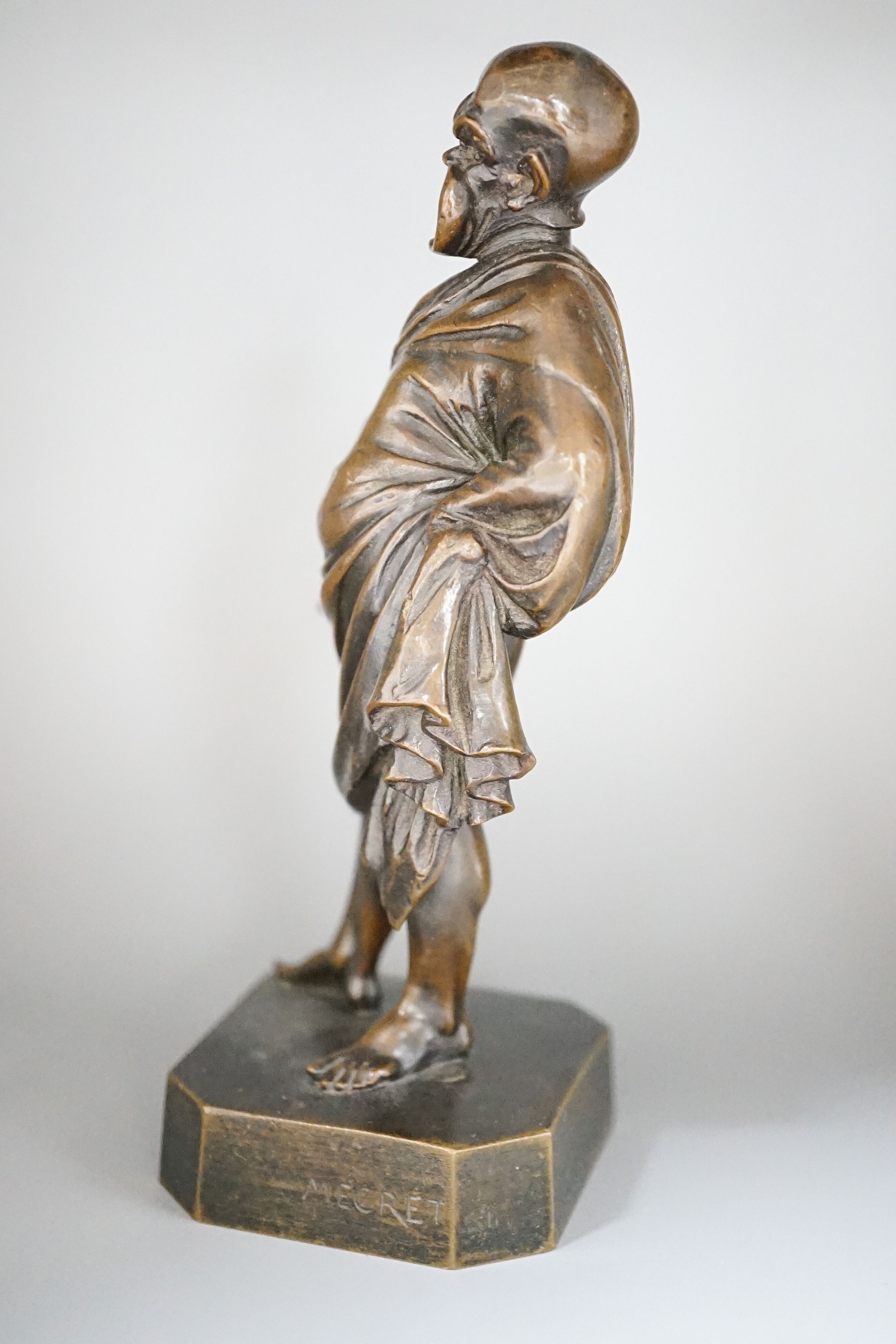 A bronze figure, Mercuris, signed ‘MECVRIS’ 18cm